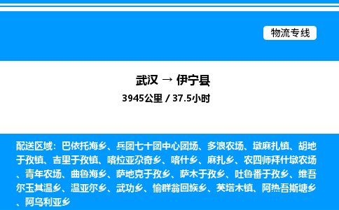 武汉到伊宁县物流专线-武汉至伊宁县货运公司