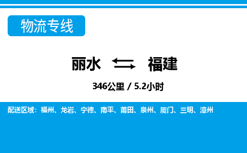 丽水到福建物流专线-丽水至福建货运公司